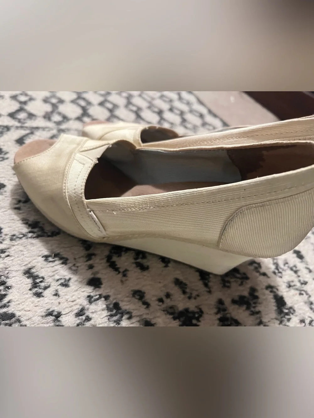 Toms Cream Wedge Loafers